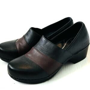 Dansko women’s tenley clogs slip on shoes black and brown size 38/ 7.5-8